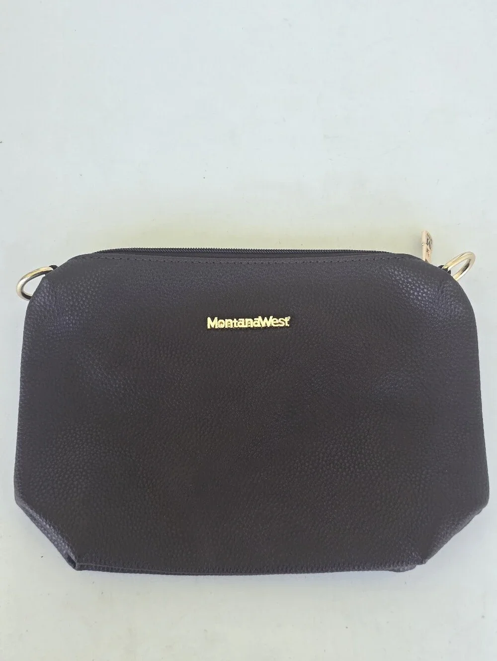 NEW Montana West Brown Cosmetic Bag Makeup Pouch Toiletry Travel Case Zip